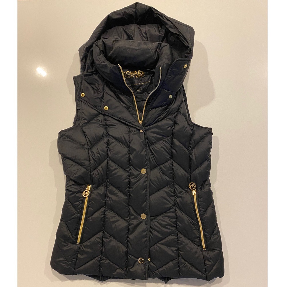Black Michael Kors Ultra Lightweight Down Vest XS